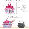 imageFcolor Mesh Shower Caddy Portable with Drawstring  Upgrade Deeper 7 Pockets Dorm Room Essentials for Guys Girls with S Hook Shower Bag Basket Tote for College Camping Bathroom Yellow BeachPink Flamingo with Drawstring