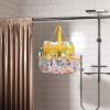 imageFcolor Mesh Shower Caddy Portable with Drawstring  Upgrade Deeper 7 Pockets Dorm Room Essentials for Guys Girls with S Hook Shower Bag Basket Tote for College Camping Bathroom Yellow BeachL  Yellow Beach