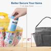 imageFcolor Mesh Shower Caddy Portable with Drawstring  Upgrade Deeper 7 Pockets Dorm Room Essentials for Guys Girls with S Hook Shower Bag Basket Tote for College Camping Bathroom Yellow BeachL  Yellow Beach