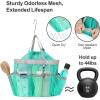 imageFcolor Mesh Shower Caddy Portable with Drawstring  Upgrade Deeper 7 Pockets Dorm Room Essentials for Guys Girls with S Hook Shower Bag Basket Tote for College Camping Bathroom Yellow Beach2 Pack Mint Green with Drawstring
