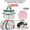 imageFcolor Mesh Shower Caddy Portable with Drawstring  Upgrade Deeper 7 Pockets Dorm Room Essentials for Guys Girls with S Hook Shower Bag Basket Tote for College Camping Bathroom Yellow BeachGreen Pineapple with Drawstring
