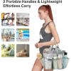 imageFcolor Mesh Shower Caddy Portable with Drawstring  Upgrade Deeper 7 Pockets Dorm Room Essentials for Guys Girls with S Hook Shower Bag Basket Tote for College Camping Bathroom Yellow BeachGrey with Drawstring