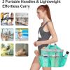 imageFcolor Mesh Shower Caddy Portable with Drawstring  Upgrade Deeper 7 Pockets Dorm Room Essentials for Guys Girls with S Hook Shower Bag Basket Tote for College Camping Bathroom Yellow Beach2 Pack Mint Green with Drawstring