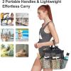 imageFcolor Mesh Shower Caddy Portable with Drawstring  Upgrade Deeper 7 Pockets Dorm Room Essentials for Guys Girls with S Hook Shower Bag Basket Tote for College Camping Bathroom Yellow BeachLeopard with Drawstring