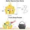 imageFcolor Mesh Shower Caddy Portable with Drawstring  Upgrade Deeper 7 Pockets Dorm Room Essentials for Guys Girls with S Hook Shower Bag Basket Tote for College Camping Bathroom Yellow BeachYellow with Drawstring