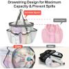 imageFcolor Mesh Shower Caddy Portable with Drawstring  Upgrade Deeper 7 Pockets Dorm Room Essentials for Guys Girls with S Hook Shower Bag Basket Tote for College Camping Bathroom Yellow BeachWhite with Drawstring