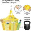 imageFcolor Mesh Shower Caddy Portable with Drawstring  Upgrade Deeper 7 Pockets Dorm Room Essentials for Guys Girls with S Hook Shower Bag Basket Tote for College Camping Bathroom Yellow BeachYellow with Drawstring
