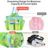imageFcolor Mesh Shower Caddy Portable with Drawstring  Upgrade Deeper 7 Pockets Dorm Room Essentials for Guys Girls with S Hook Shower Bag Basket Tote for College Camping Bathroom Yellow BeachGreen with Drawstring