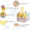 imageFcolor Mesh Shower Caddy Portable with Drawstring  Upgrade Deeper 7 Pockets Dorm Room Essentials for Guys Girls with S Hook Shower Bag Basket Tote for College Camping Bathroom Yellow BeachL  Yellow Beach
