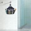 imageFcolor Mesh Shower Caddy Portable with Drawstring  Upgrade Deeper 7 Pockets Dorm Room Essentials for Guys Girls with S Hook Shower Bag Basket Tote for College Camping Bathroom Yellow BeachBlack with Dark Blue with Drawstring