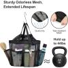 imageFcolor Mesh Shower Caddy Portable with Drawstring  Upgrade Deeper 7 Pockets Dorm Room Essentials for Guys Girls with S Hook Shower Bag Basket Tote for College Camping Bathroom Yellow BeachBlack with Drawstring