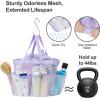 imageFcolor Mesh Shower Caddy Portable with Drawstring  Upgrade Deeper 7 Pockets Dorm Room Essentials for Guys Girls with S Hook Shower Bag Basket Tote for College Camping Bathroom Yellow BeachPurple with Drawstring