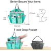 imageFcolor Mesh Shower Caddy Portable with Drawstring  Upgrade Deeper 7 Pockets Dorm Room Essentials for Guys Girls with S Hook Shower Bag Basket Tote for College Camping Bathroom Yellow Beach2 Pack Mint Green with Drawstring
