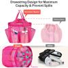 imageFcolor Mesh Shower Caddy Portable with Drawstring  Upgrade Deeper 7 Pockets Dorm Room Essentials for Guys Girls with S Hook Shower Bag Basket Tote for College Camping Bathroom Yellow BeachRose red with Drawstring