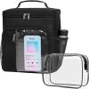 Shower Caddy with Makeup Bag Black
