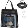 imageFcolor Mesh Shower Caddy Portable Hanging  3 Pockets Small Shower Bag Tote for Camping Gym Travel Toiletry Quick Dry Bathroom Essentials with S Hook PinkBlack