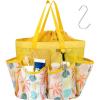 imageFcolor Mesh Shower Caddy Portable with Drawstring  Upgrade Deeper 7 Pockets Dorm Room Essentials for Guys Girls with S Hook Shower Bag Basket Tote for College Camping Bathroom Yellow BeachYellow Beach with Drawstring