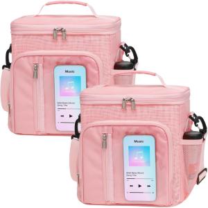 imageFcolor Hanging Shower Caddy Portable  College Dorm Essentials for Girls Guys with Hooks Soft Crossbody Shoulder Strap Multiple Pockets QuickDry Shower Bag for Dorm Travel Essentials Dark Grey2 Packs Pink