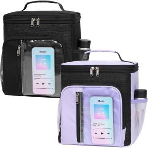 imageFcolor Hanging Shower Caddy Portable  College Dorm Essentials for Girls Guys with Hooks Soft Crossbody Shoulder Strap Multiple Pockets QuickDry Shower Bag for Dorm Travel Essentials Dark Grey2 Packs Black  Purple