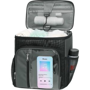 imageFcolor Hanging Shower Caddy Portable  College Dorm Essentials for Girls Guys with Hooks Soft Crossbody Shoulder Strap Multiple Pockets QuickDry Shower Bag for Dorm Travel Essentials Dark GreyDark Grey