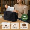imageFcolor College Tote Bag for School  Large Canvas Nurse Bag with Pockets and Compartment2 Pack Black
