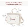 imageFcolor College Tote Bag for School  Large Canvas Nurse Bag with Pockets and CompartmentBeige With Magnetic Snap Closure