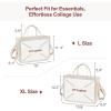 imageFcolor College Tote Bag for School  Large Canvas Nurse Bag with Pockets and CompartmentBeige With Zipper