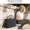 imageFcolor College Tote Bag for School  Large Canvas Nurse Bag with Pockets and CompartmentBlack With Magnetic Snap Closure