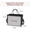 imageFcolor College Tote Bag for School  Large Canvas Nurse Bag with Pockets and CompartmentBlack With Magnetic Snap Closure