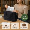 imageFcolor College Tote Bag for School  Large Canvas Nurse Bag with Pockets and CompartmentBlack With Magnetic Snap Closure