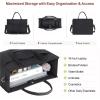 imageFcolor College Tote Bag for School  Large Canvas Nurse Bag with Pockets and CompartmentBlack With Magnetic Snap Closure