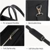 imageFcolor College Tote Bag for School  Large Canvas Nurse Bag with Pockets and CompartmentBlack With Zipper