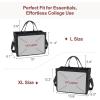 imageFcolor College Tote Bag for School  Large Canvas Nurse Bag with Pockets and CompartmentBlack With Zipper
