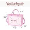 imageFcolor College Tote Bag for School  Large Canvas Nurse Bag with Pockets and CompartmentPink With Magnetic Snap Closure