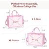 imageFcolor College Tote Bag for School  Large Canvas Nurse Bag with Pockets and CompartmentPink With Zipper