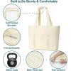 imageFcolor College Tote Bag for School  Large Nylon Nurse Bag with Laptop Sleeve Zipper and Compartment for Women StudentsBeige With Zipper