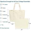 imageFcolor College Tote Bag for School  Large Nylon Nurse Bag with Laptop Sleeve Zipper and Compartment for Women StudentsBeige With Zipper