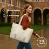 imageFcolor College Tote Bag for School  Large Nylon Nurse Bag with Laptop Sleeve Zipper and Compartment for Women StudentsBeige With Zipper