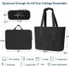 imageFcolor College Tote Bag for School  Large Nylon Nurse Bag with Laptop Sleeve Zipper and Compartment for Women StudentsBlack With Stethoscope Case