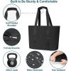 imageFcolor College Tote Bag for School  Large Nylon Nurse Bag with Laptop Sleeve Zipper and Compartment for Women StudentsBlack With Stethoscope Case