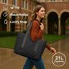 imageFcolor College Tote Bag for School  Large Nylon Nurse Bag with Laptop Sleeve Zipper and Compartment for Women StudentsBlack With Stethoscope Case