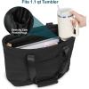 imageFcolor College Tote Bag for School  Large Nylon Nurse Bag with Laptop Sleeve Zipper and Compartment for Women StudentsBlack With Stethoscope Case