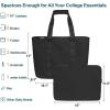 imageFcolor College Tote Bag for School  Large Nylon Nurse Bag with Laptop Sleeve Zipper and Compartment for Women StudentsBlack With Zipper