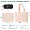 imageFcolor College Tote Bag for School  Large Nylon Nurse Bag with Laptop Sleeve Zipper and Compartment for Women StudentsPink With Eva Stethoscope Case
