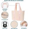 imageFcolor College Tote Bag for School  Large Nylon Nurse Bag with Laptop Sleeve Zipper and Compartment for Women StudentsPink With Zipper