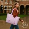 imageFcolor College Tote Bag for School  Large Nylon Nurse Bag with Laptop Sleeve Zipper and Compartment for Women StudentsPurple With Zipper