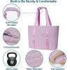 imageFcolor College Tote Bag for School  Large Nylon Nurse Bag with Laptop Sleeve Zipper and Compartment for Women StudentsPurple With Zipper