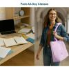 imageFcolor College Tote Bag for School  Large Nylon Nurse Bag with Laptop Sleeve Zipper and Compartment for Women StudentsPurple With Zipper