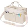 imageFcolor College Tote Bag for School  Large Canvas Nurse Bag with Pockets and CompartmentBeige With Zipper
