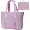 imageFcolor College Tote Bag for School  Large Nylon Nurse Bag with Laptop Sleeve Zipper and Compartment for Women StudentsPurple With Zipper